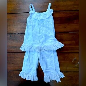 Bailey Boys / Chabré girls 2 piece white eyelet capri set! Size 5